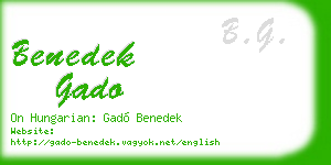 benedek gado business card