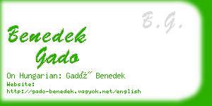 benedek gado business card